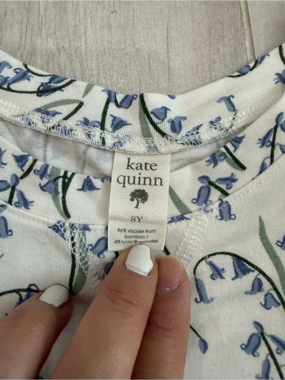 KATE QUINN Short Sleeve Topstitch Tee + Retro Shortie Short Set (Blue bells)